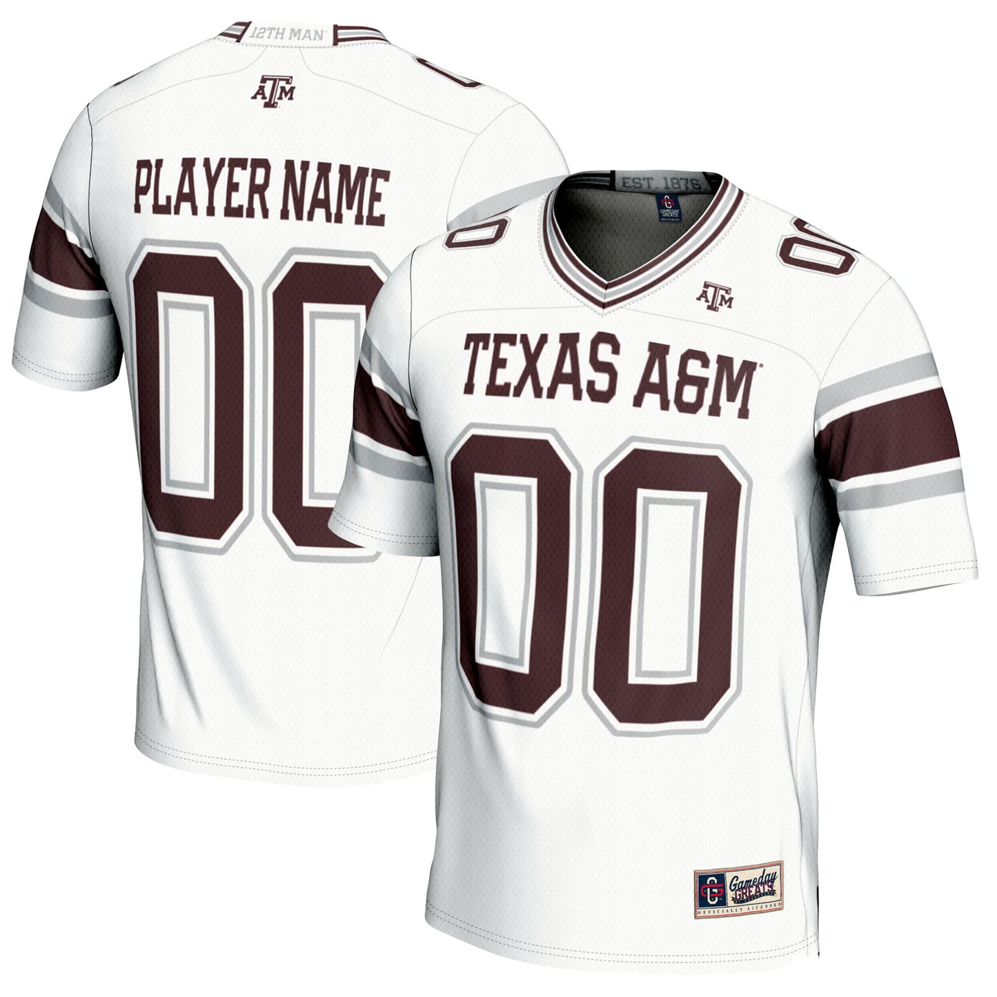 Youth GameDay Greats  White Texas A&M Aggies NIL Pick-A-Player Football Jersey