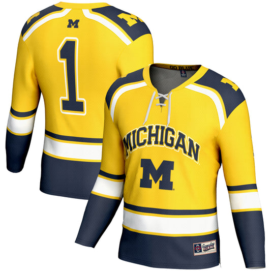 Youth GameDay Greats #1 Maize Michigan Wolverines Hockey Jersey