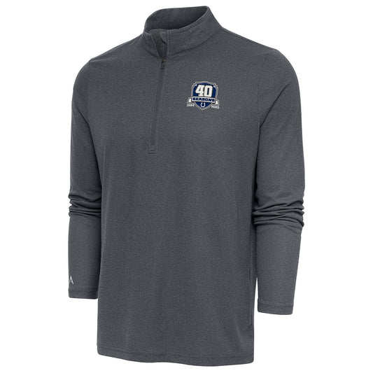 Men's Antigua Charcoal Indianapolis Colts 40th Anniversary Epic Quarter-Zip Pullover Top