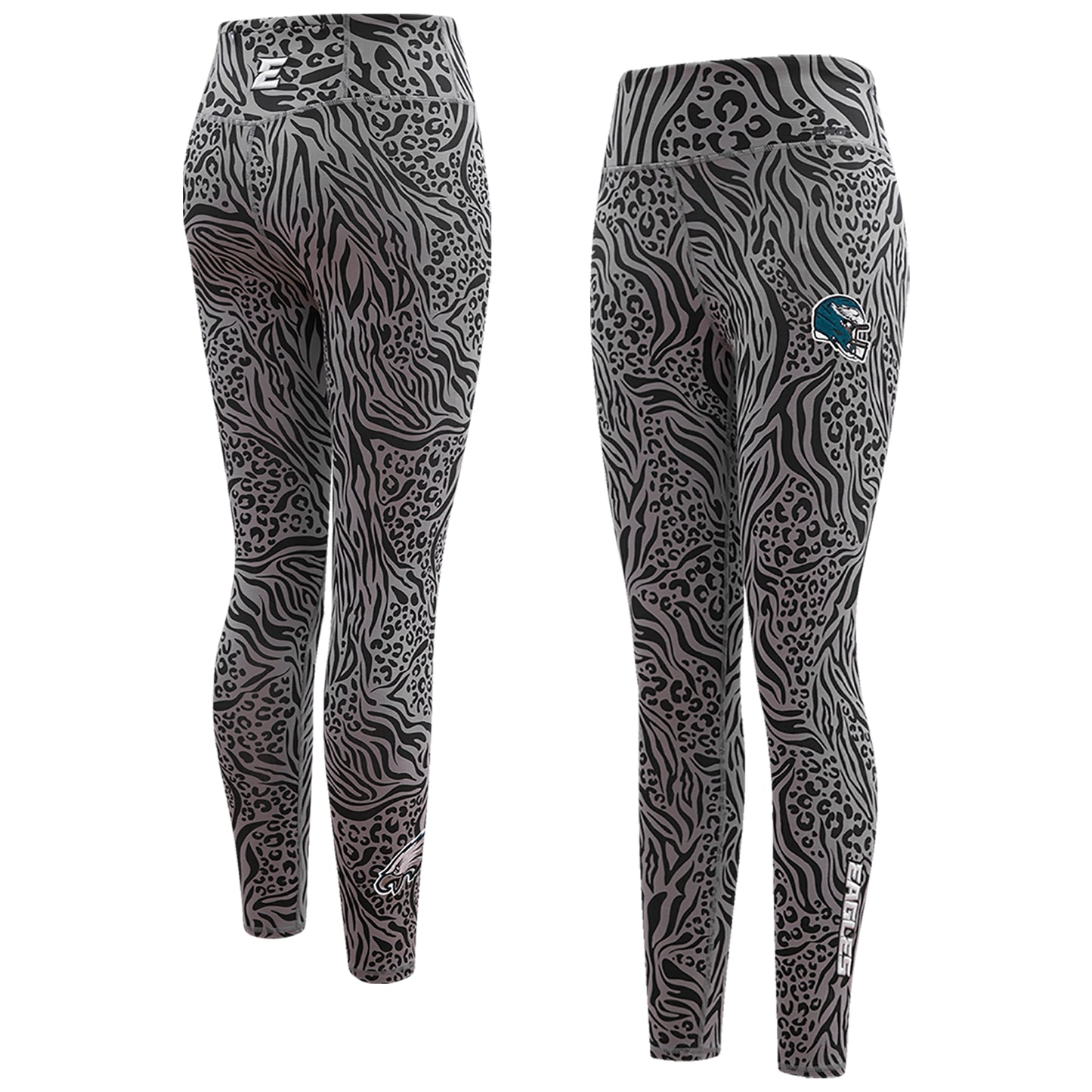 Women's Pro Standard Gray Philadelphia Eagles Animal Print Leggings