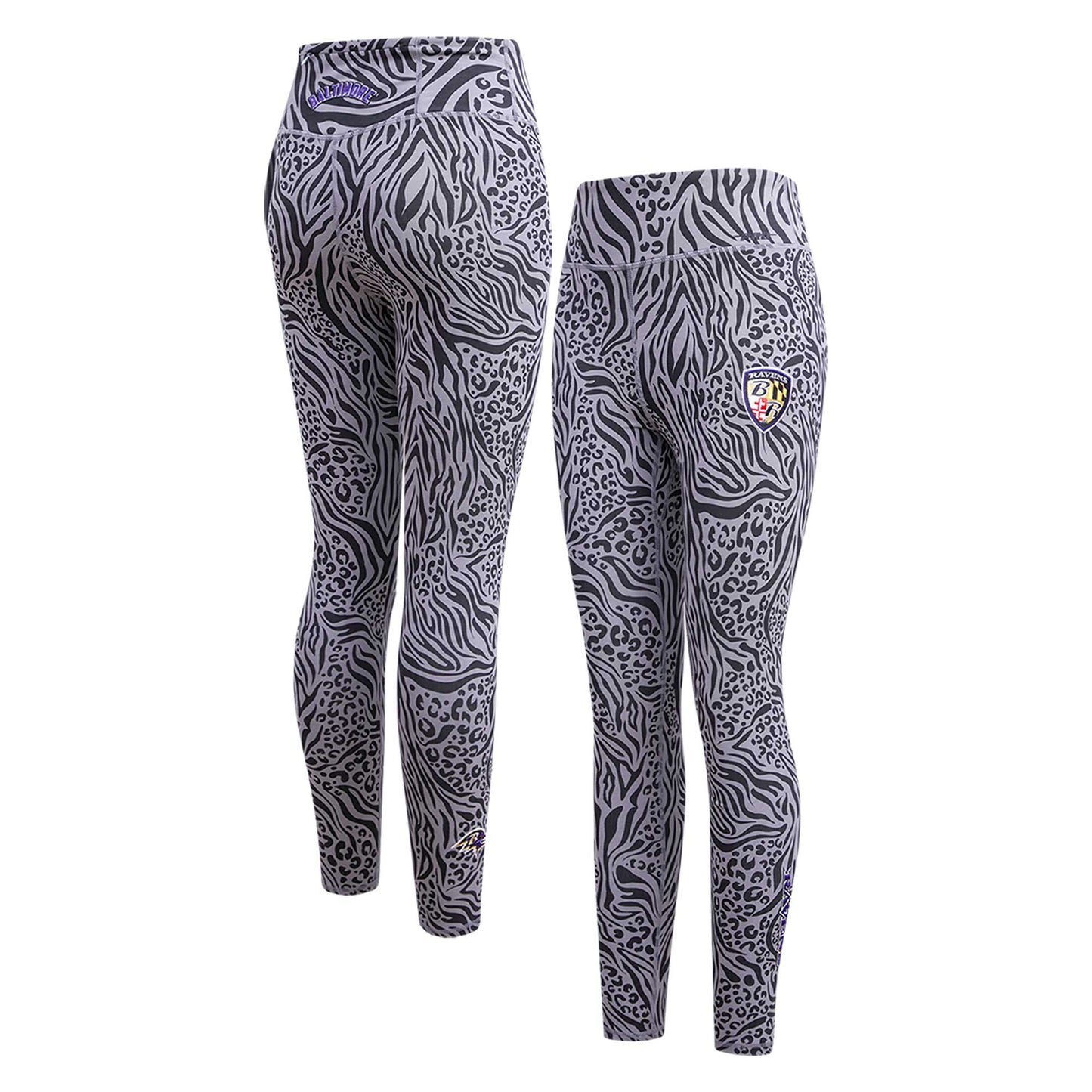 Women's Pro Standard Gray Baltimore Ravens Animal Print Leggings