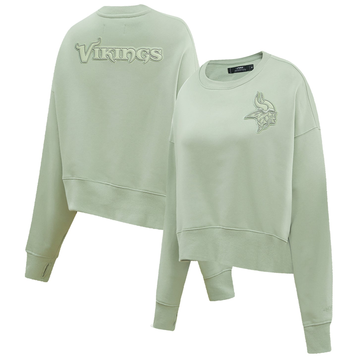 Women's Pro Standard  Light Green Minnesota Vikings Neutral Pullover Sweatshirt