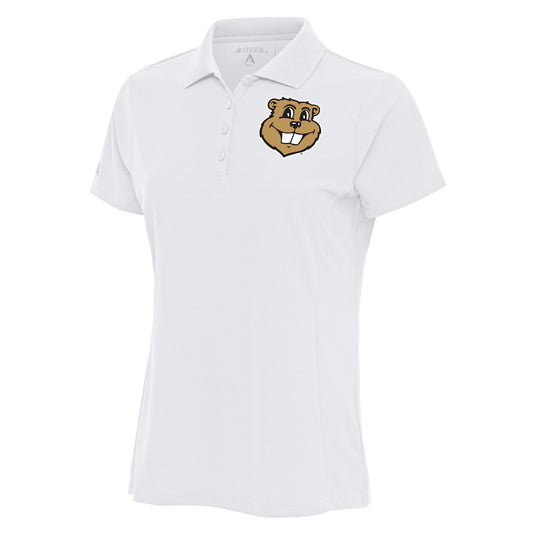 Women's Antigua  White Minnesota Golden Gophers Goldy Legacy Pique Polo