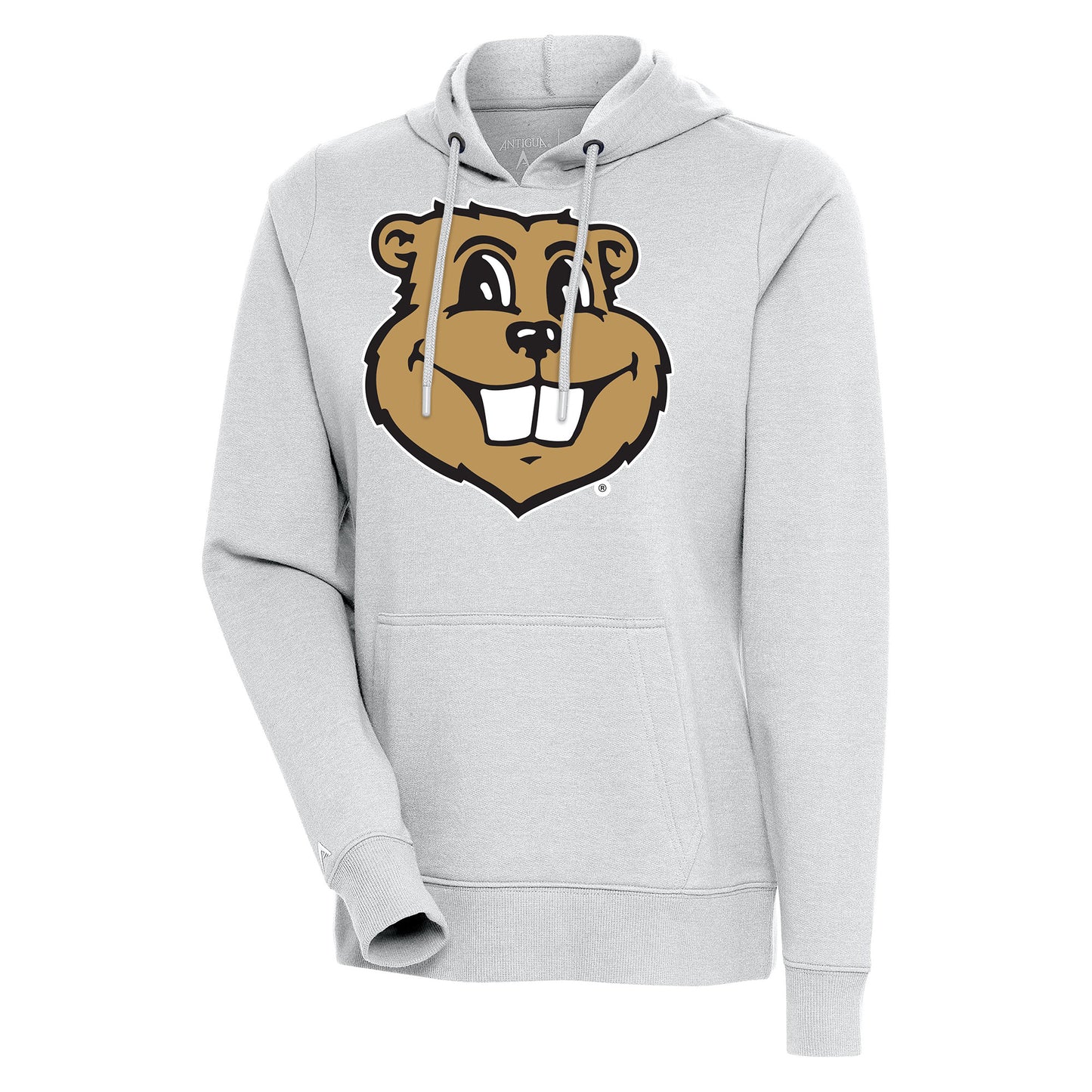 Women's Antigua  Heather Gray Minnesota Golden Gophers Goldy Action Pullover Hoodie