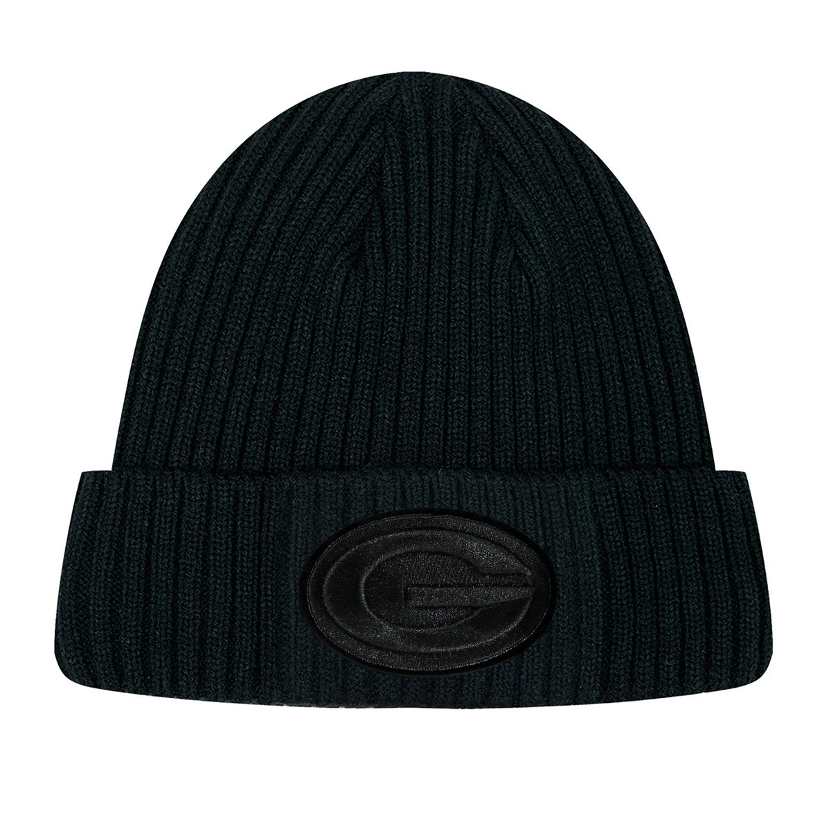 Men's Pro Standard Green Bay Packers Triple Black Cuffed Knit Hat