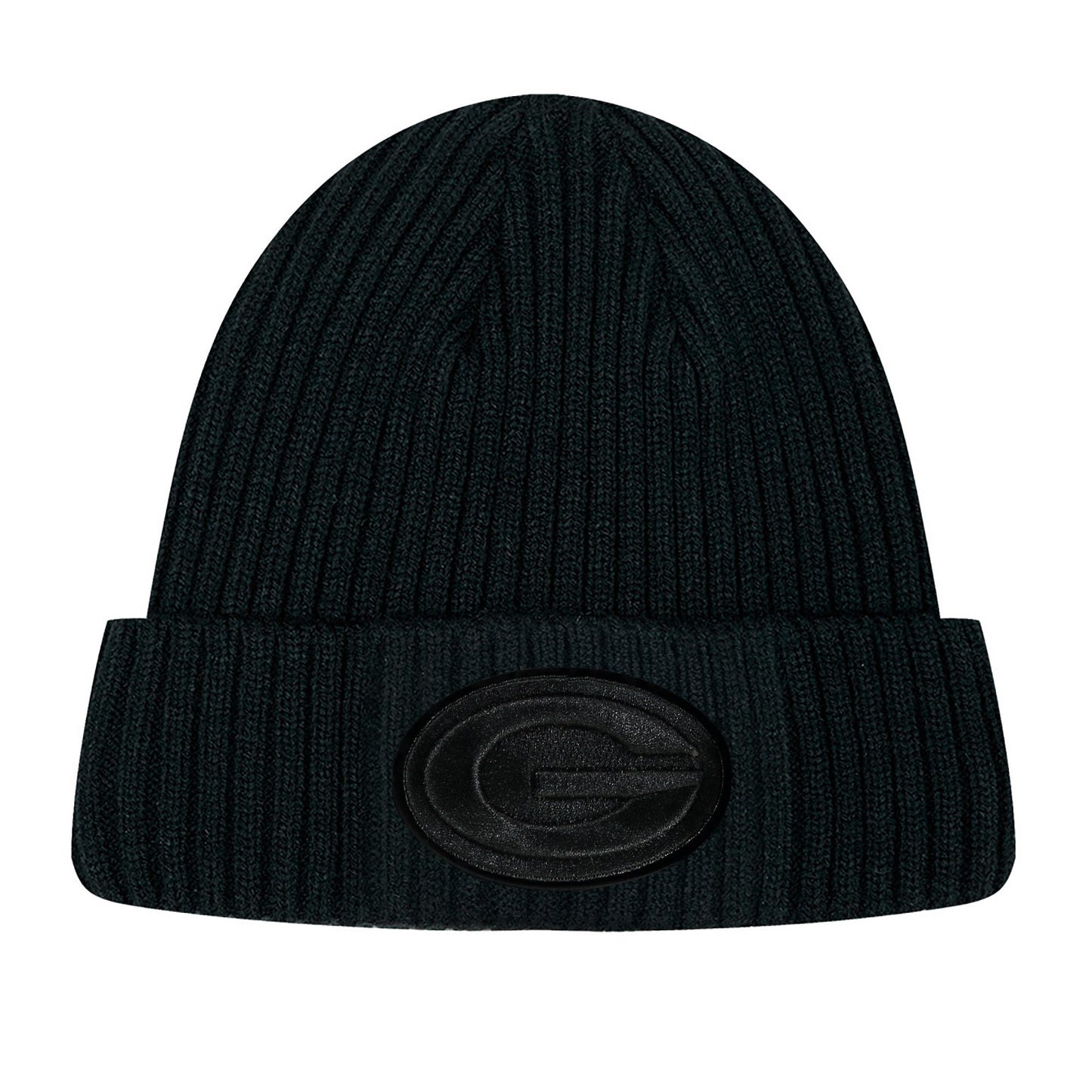 Men's Pro Standard Green Bay Packers Triple Black Cuffed Knit Hat