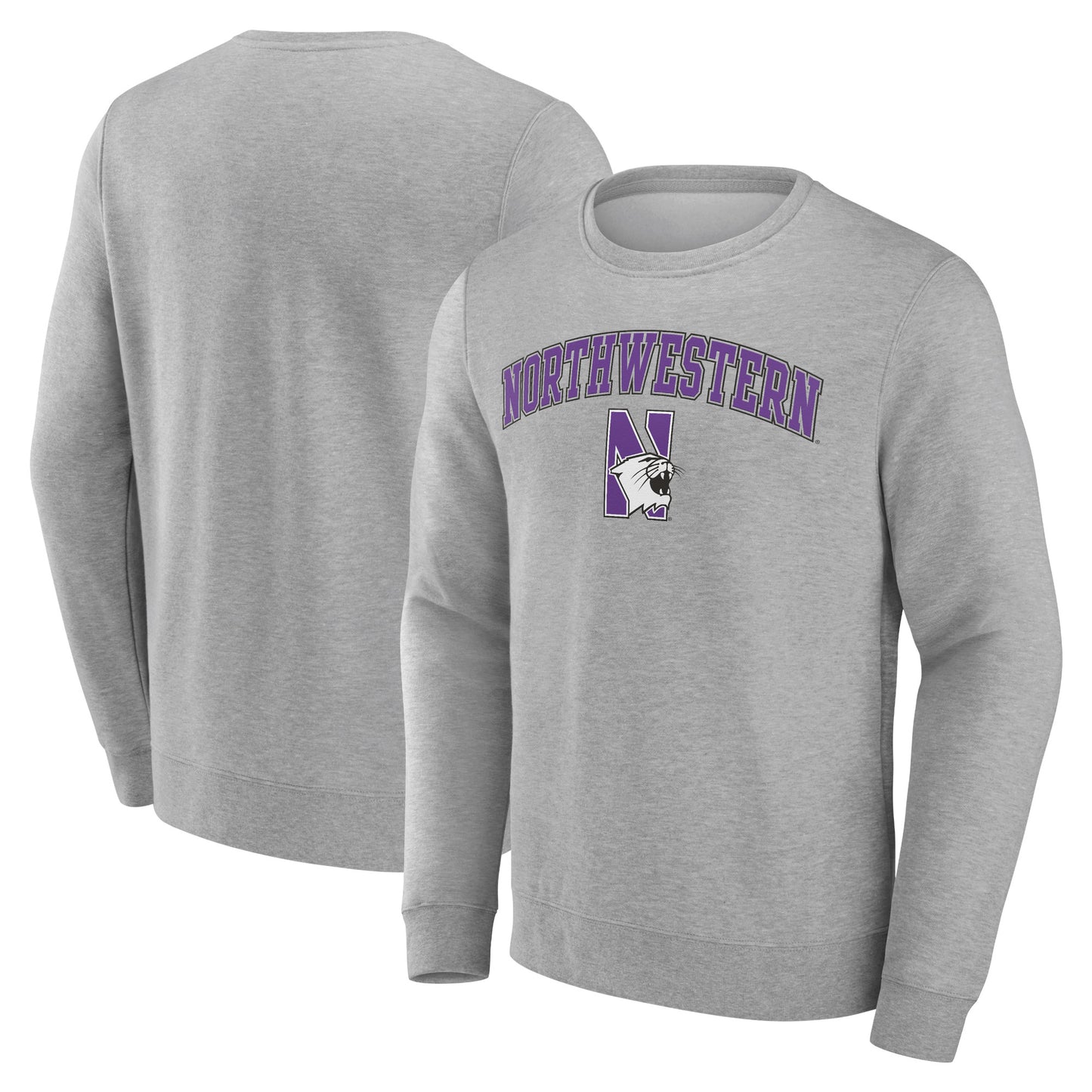 Men's Gray Northwestern Wildcats Campus Sweatshirt