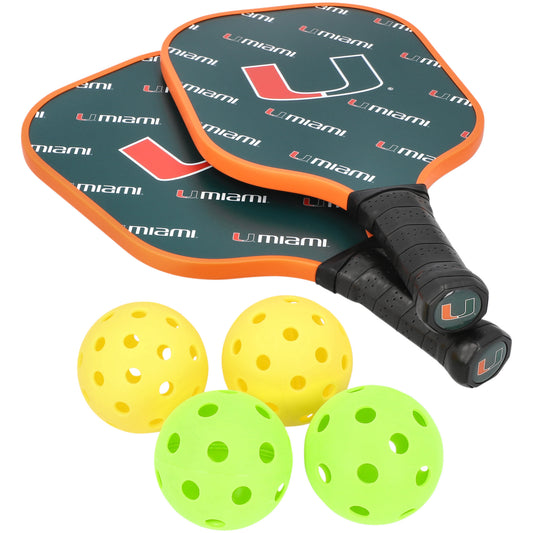 Miami Hurricanes Pickleball Paddle Set