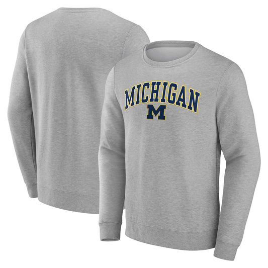 Men's Gray Michigan Wolverines Campus Sweatshirt