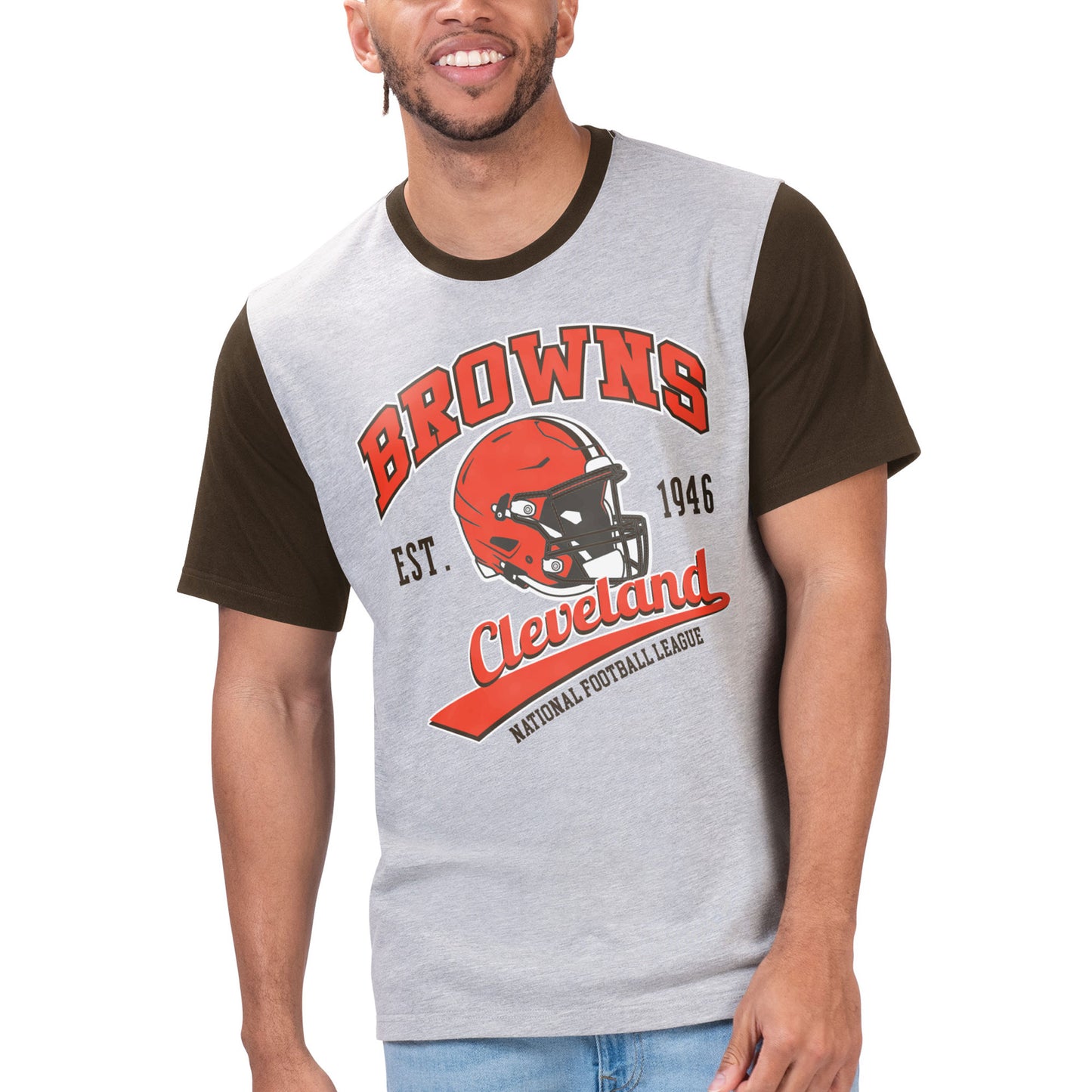 Men's G-III Sports by Carl Banks Heather Gray Cleveland Browns Black Label T-Shirt