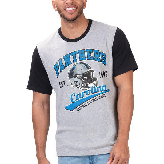 Men's G-III Sports by Carl Banks Gray Carolina Panthers Black Label T-Shirt