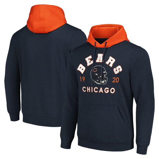 Men's G-III Sports by Carl Banks Navy Chicago Bears Colorblock Pullover Hoodie