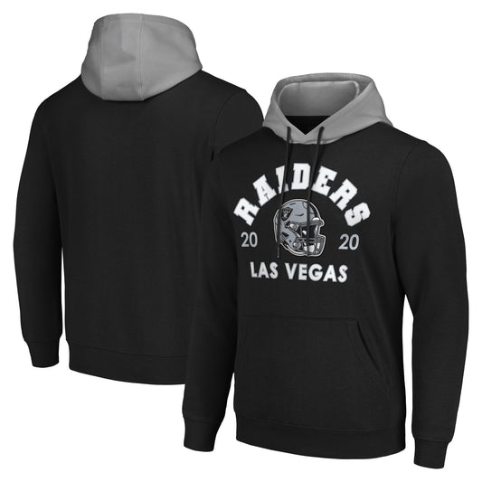 Men's G-III Sports by Carl Banks Black Las Vegas Raiders Colorblock Pullover Hoodie