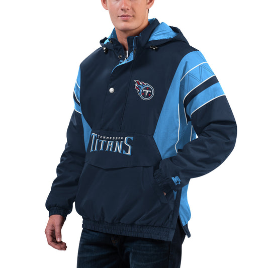 Men's Starter Navy/Blue Tennessee Titans Home Team Half-Zip Hoodie Jacket