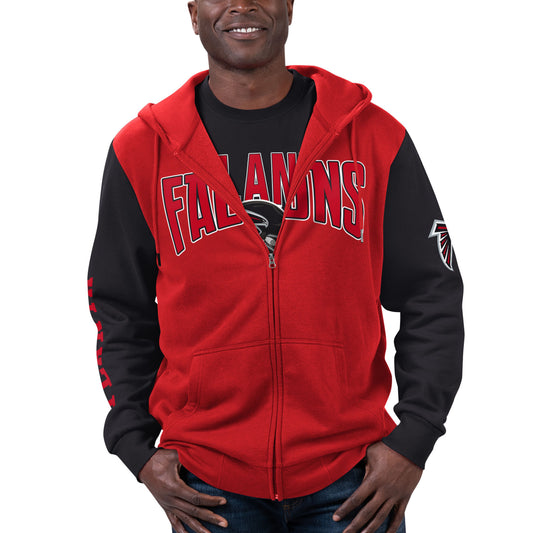 Men's G-III Sports by Carl Banks Red/Black Atlanta Falcons T-Shirt & Full-Zip Hoodie Combo Set