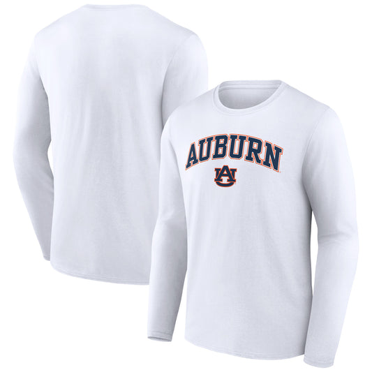 Men's White Auburn Tigers Campus Long Sleeve T-Shirt