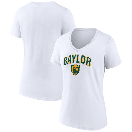 Women's White Baylor Bears Campus V-Neck T-Shirt