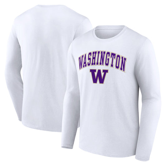 Men's White Washington Huskies Campus Long Sleeve T-Shirt