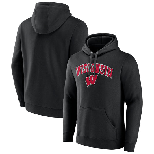 Men's Black Wisconsin Badgers Campus Pullover Hoodie