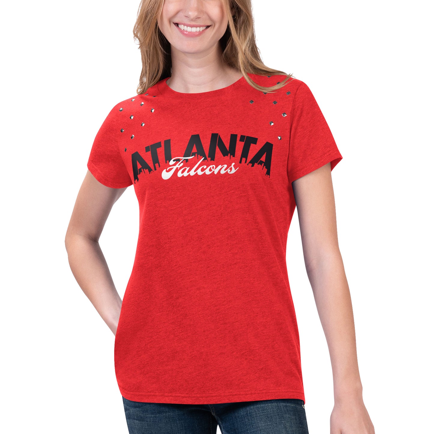 Women's G-III 4Her by Carl Banks Heathered Red Atlanta Falcons Main Game T-Shirt