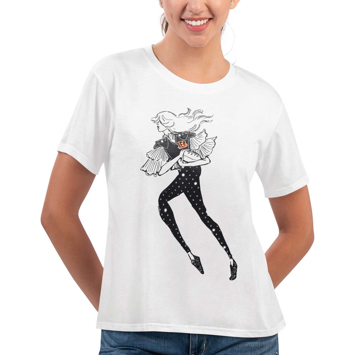 Women's G-III 4Her by Carl Banks White Cincinnati Bengals Play The Ball T-Shirt