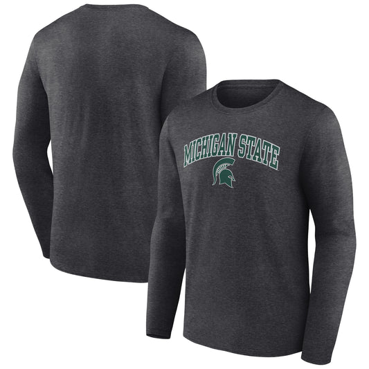 Men's Charcoal Michigan State Spartans Campus Long Sleeve T-Shirt