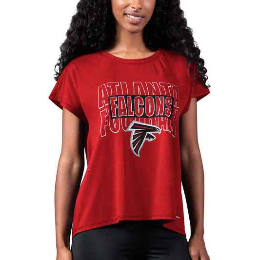 Women's MSX by Michael Strahan Red Atlanta Falcons Abigail Back Slit T-Shirt