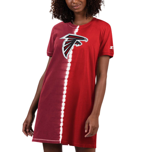 Women's Starter Red Atlanta Falcons Ace Tie-Dye T-Shirt Dress