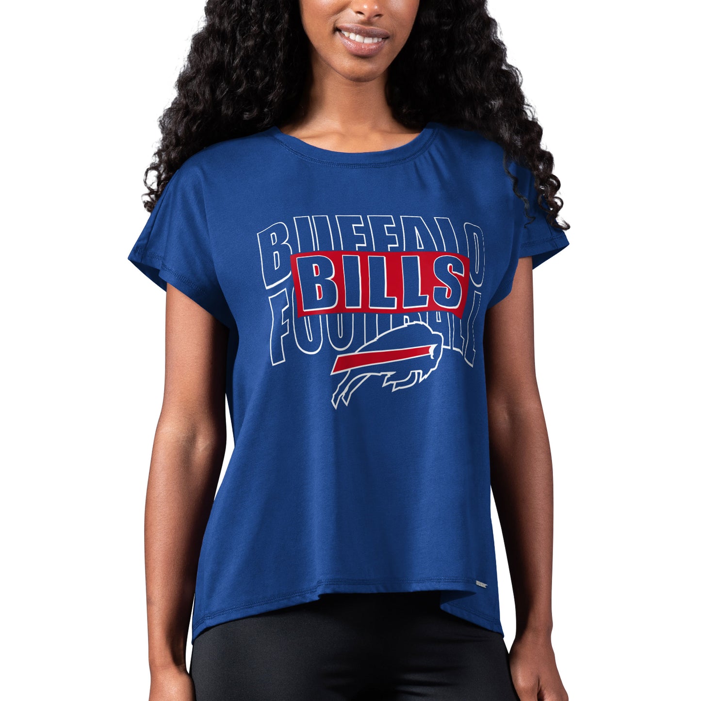 Women's MSX by Michael Strahan Royal Buffalo Bills Abigail Back Slit T-Shirt