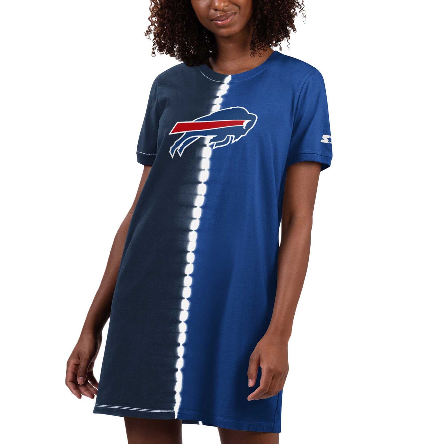 Women's Starter Navy Buffalo Bills Ace Tie-Dye T-Shirt Dress