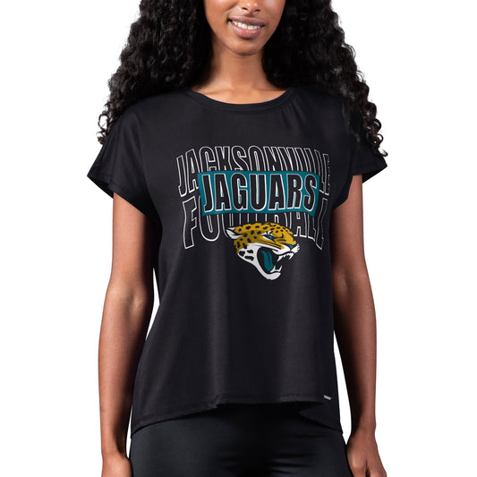 Women's MSX by Michael Strahan Black Jacksonville Jaguars Abigail Back Slit T-Shirt