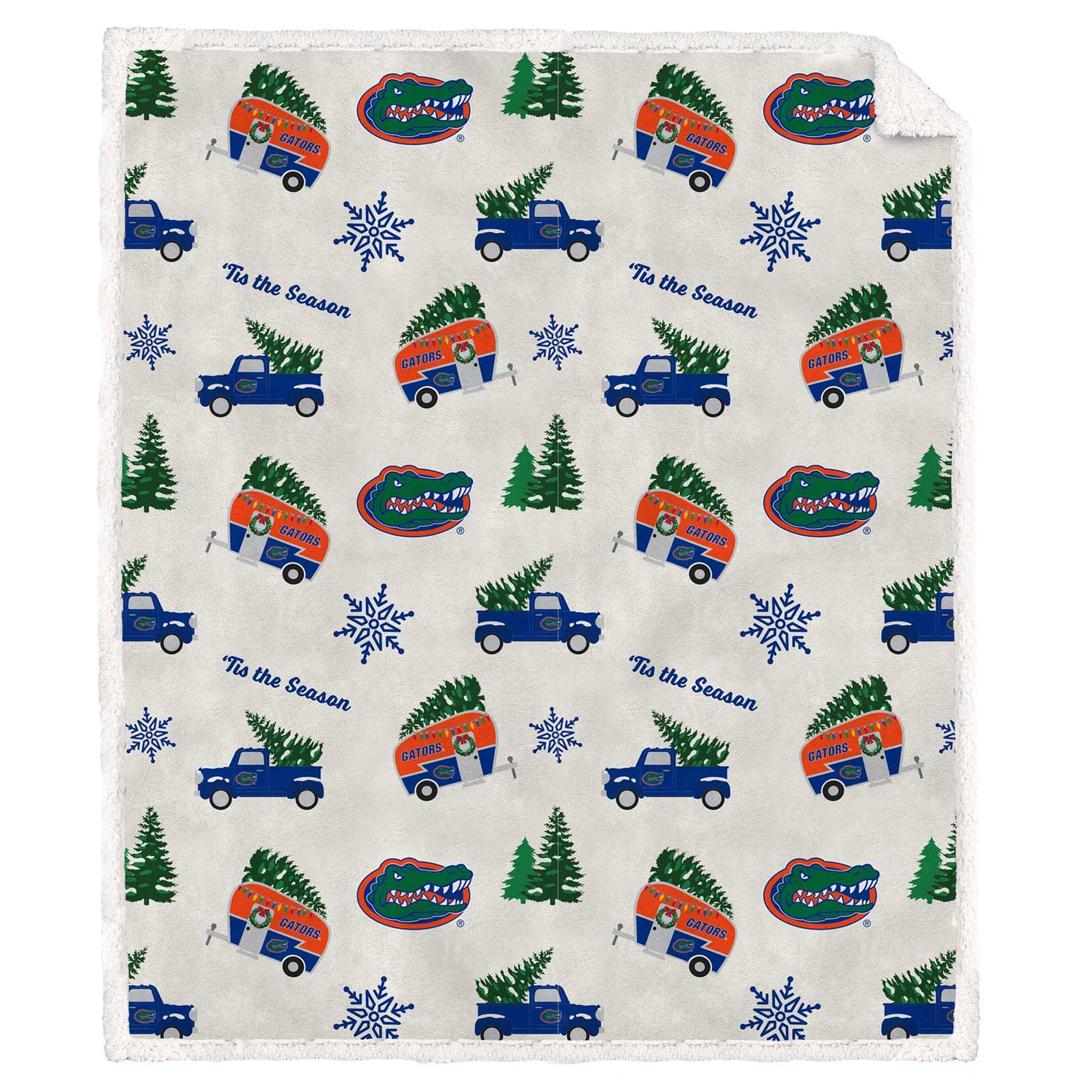 Pegasus Florida Gators Holiday Truck Repeat 50" x 60" Sherpa Flannel Fleece Blanket