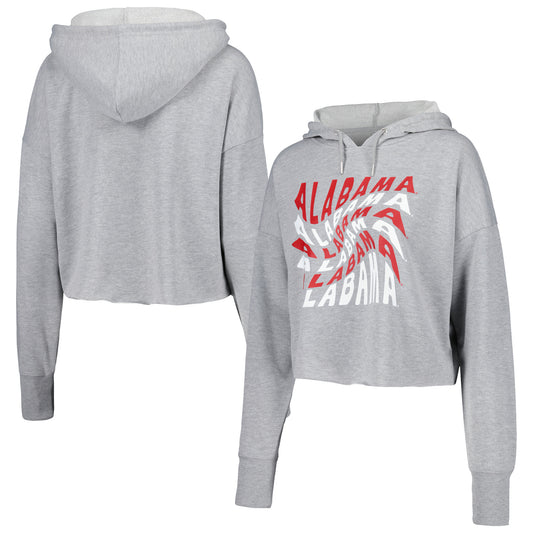 Women's ZooZatz Gray Alabama Crimson Tide Swirl Cropped Pullover Hoodie