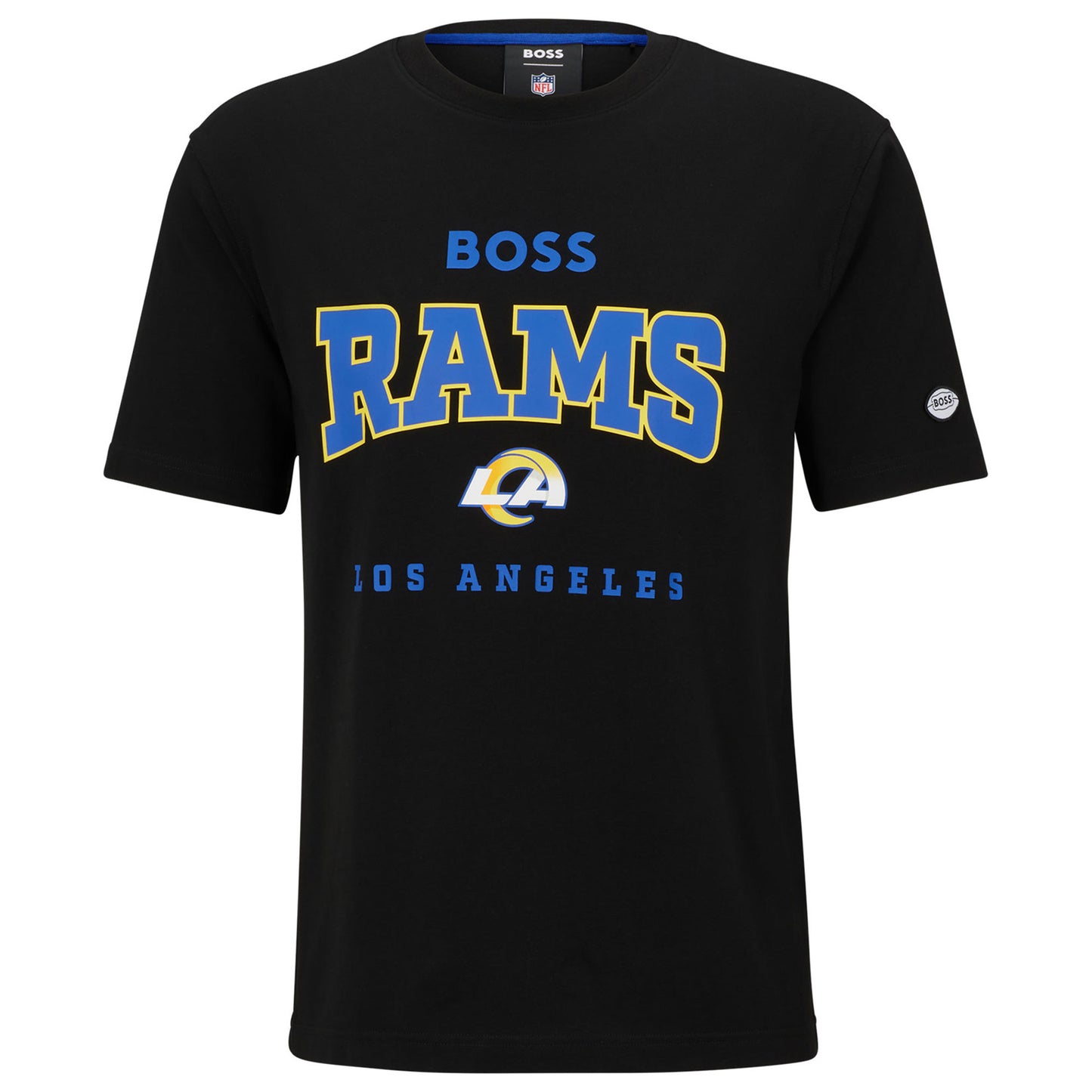 Men's BOSS X NFL  Black Los Angeles Rams Huddle T-Shirt