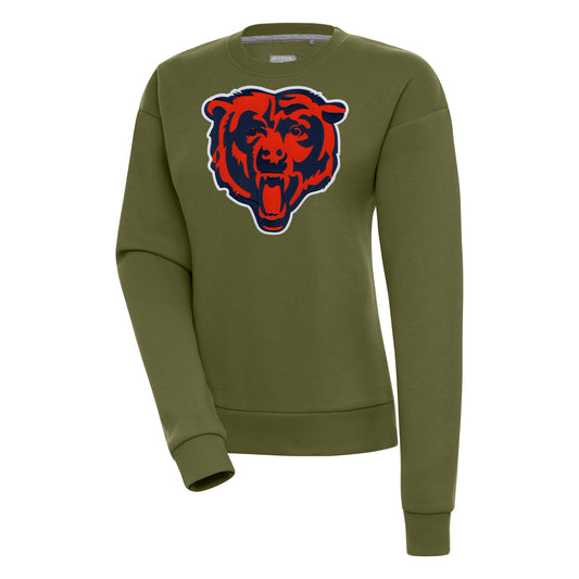 Women's Antigua  Olive Chicago Bears Victory Pullover Sweatshirt