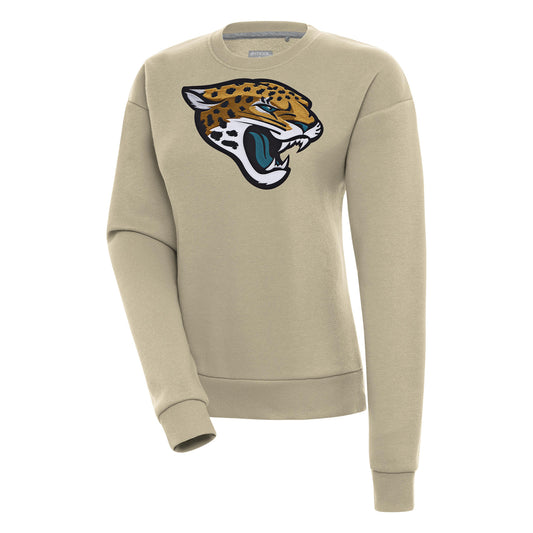 Women's Antigua  Khaki Jacksonville Jaguars Victory Pullover Sweatshirt