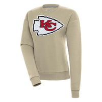 Women's Antigua  Khaki Kansas City Chiefs Victory Pullover Sweatshirt