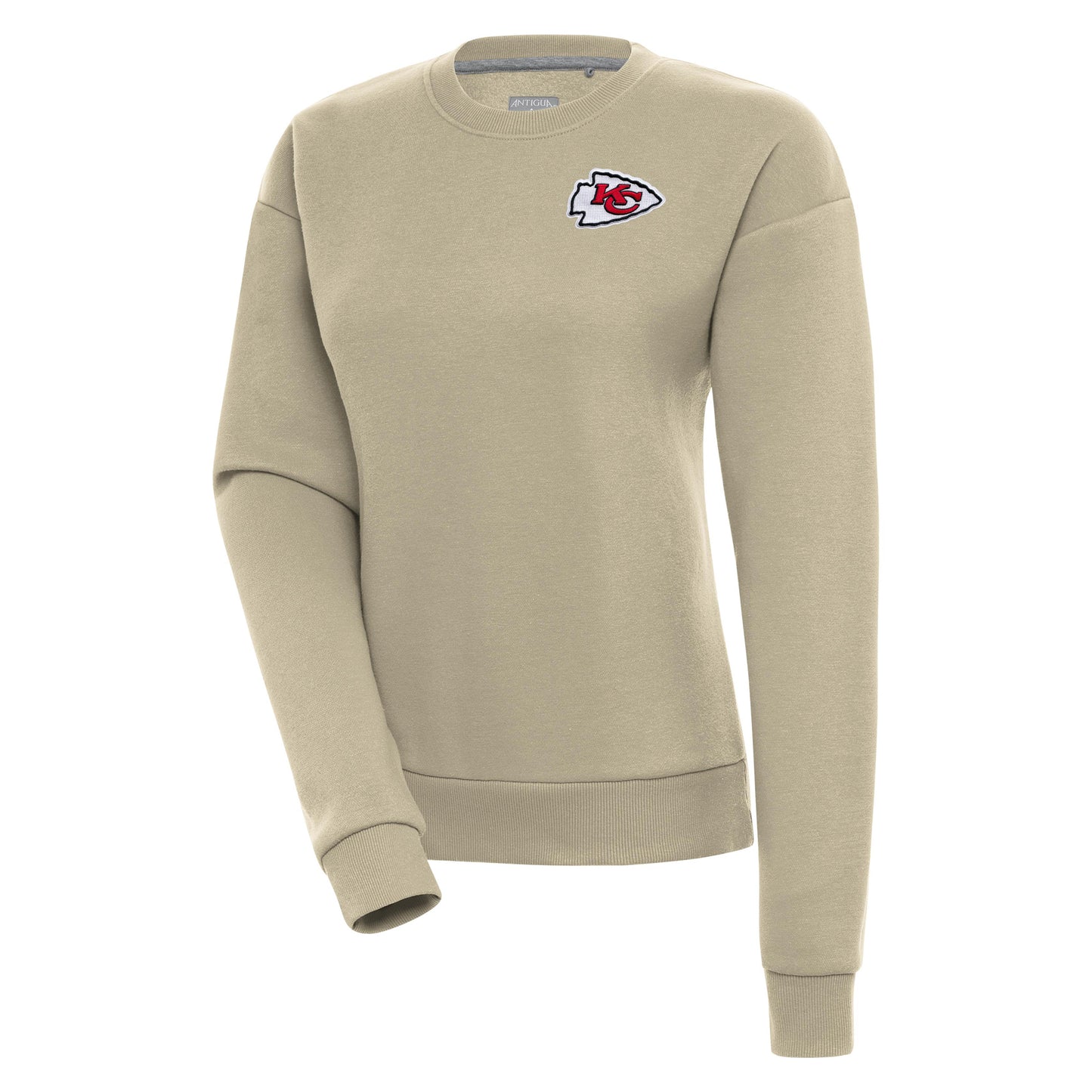 Women's Antigua  Khaki Kansas City Chiefs Victory Pullover Sweatshirt