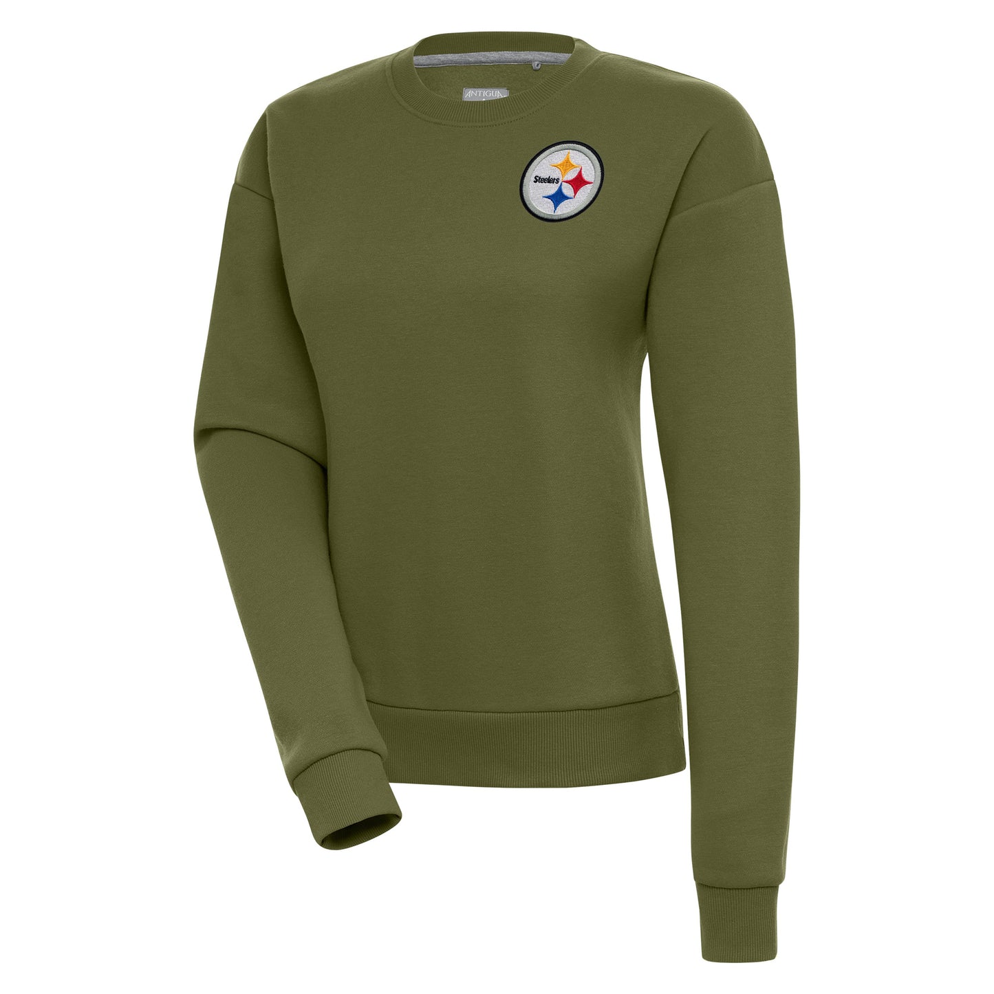 Women's Antigua  Olive Pittsburgh Steelers Victory Pullover Sweatshirt