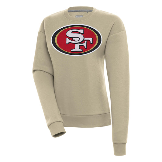 Women's Antigua  Khaki San Francisco 49ers Victory Pullover Sweatshirt