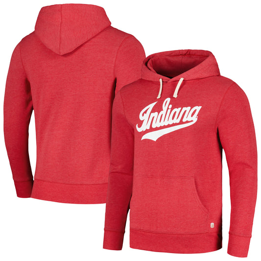 Men's Homefield Crimson Indiana Hoosiers IU Script Tri-Blend Pullover Hoodie