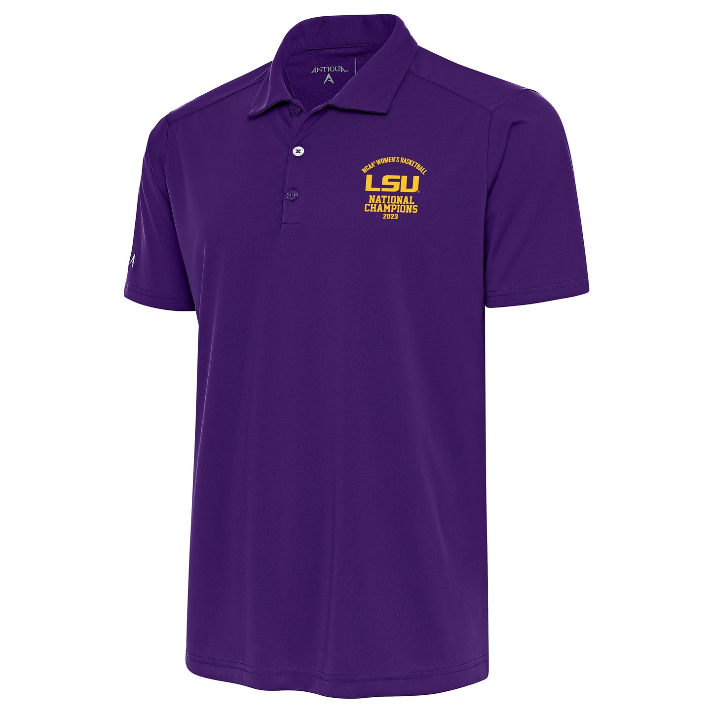 Men's Antigua Purple LSU Tigers 2023 NCAA Women’s Basketball National Champions Tribute Polo