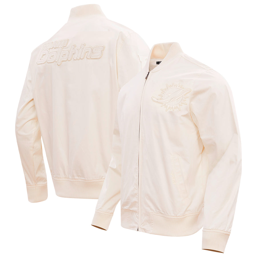 Men's Pro Standard Cream Miami Dolphins Neutral Full-Zip Jacket