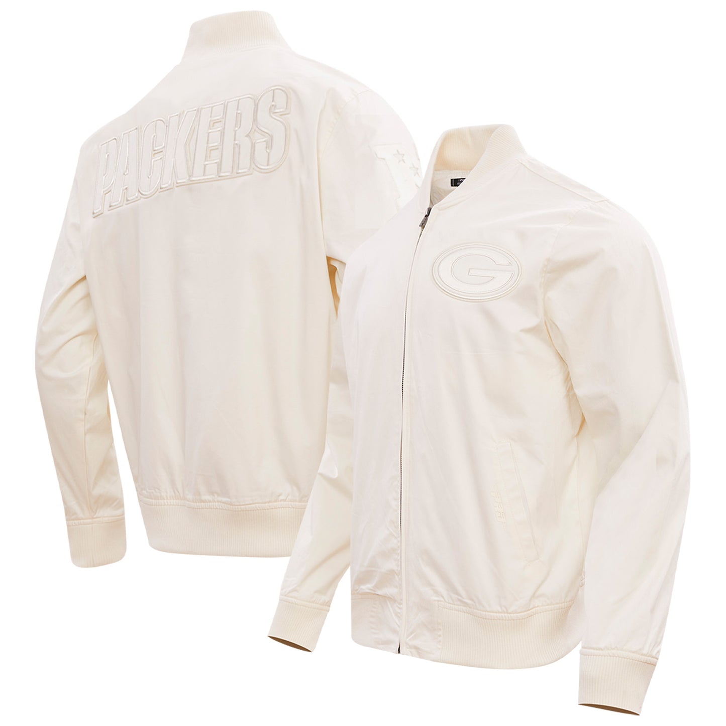 Men's Pro Standard Cream Green Bay Packers Neutral Full-Zip Jacket