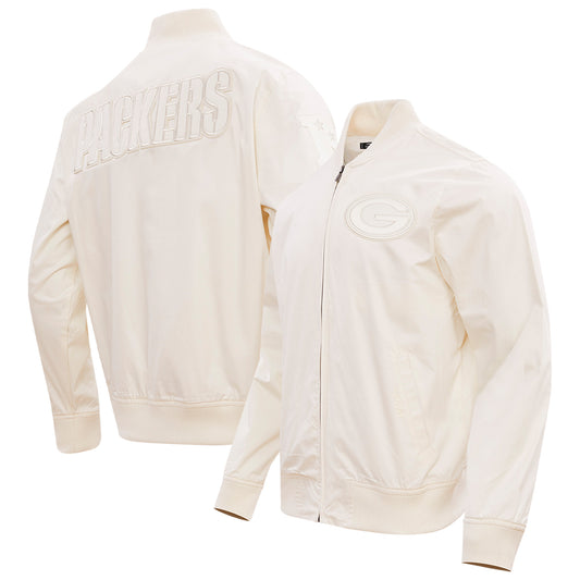 Men's Pro Standard Cream Green Bay Packers Neutral Full-Zip Jacket