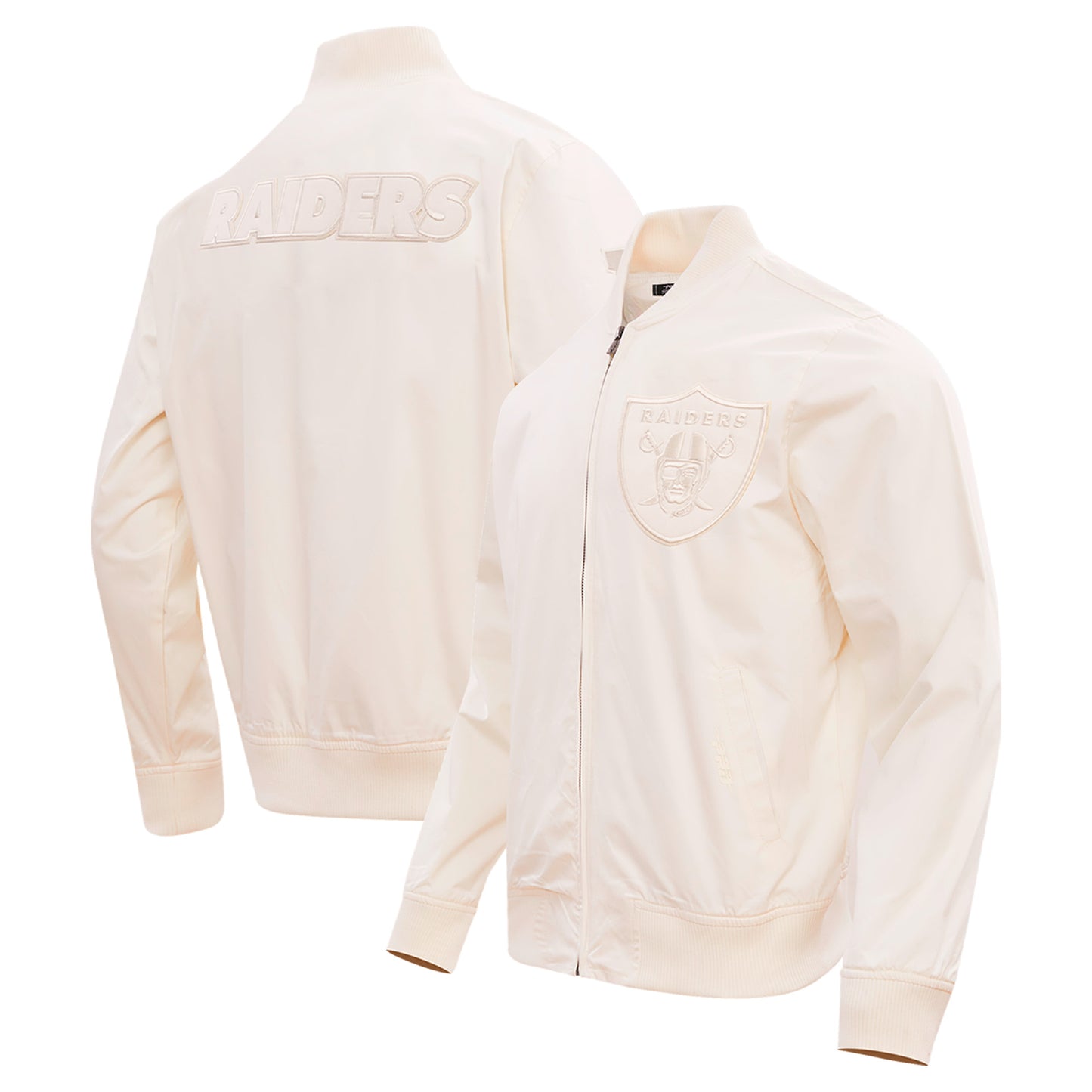 Men's Pro Standard Cream Las Vegas Raiders Neutral Full-Zip Jacket