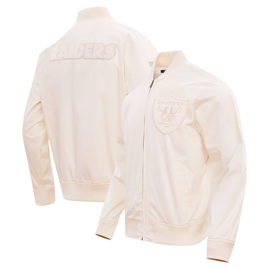 Men's Pro Standard Cream Las Vegas Raiders Neutral Full-Zip Jacket