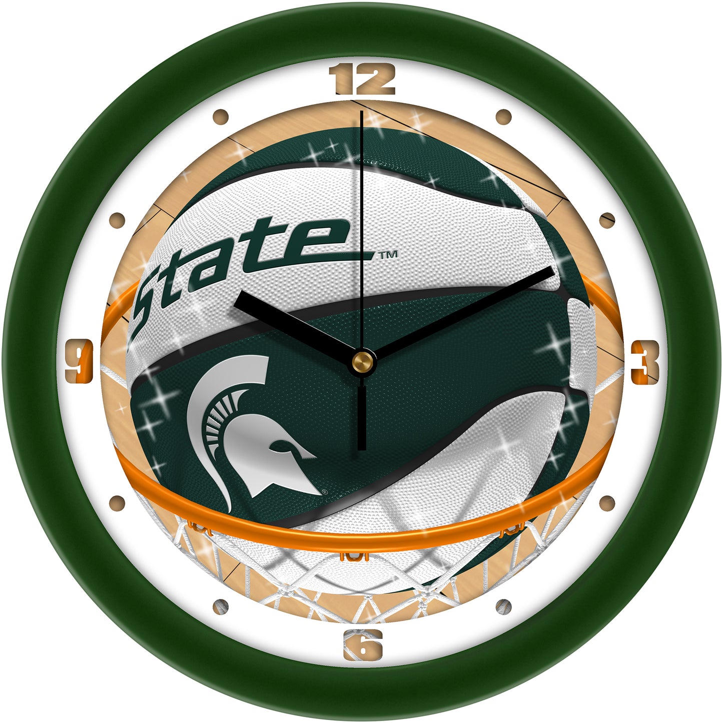 Michigan State Spartans 11.5" Suntime Slam Dunk Wall Clock