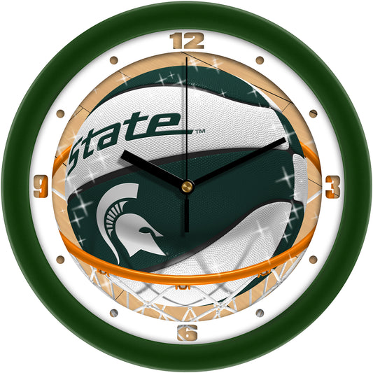 Michigan State Spartans 11.5" Suntime Slam Dunk Wall Clock