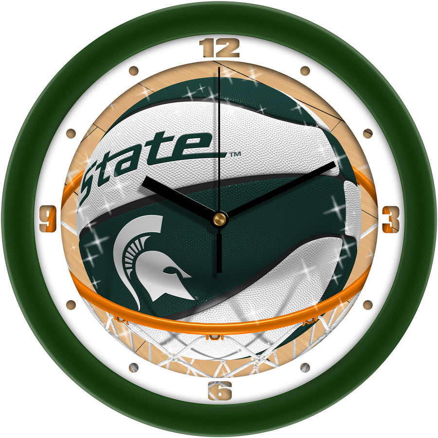 Michigan State Spartans 11.5" Suntime Slam Dunk Wall Clock